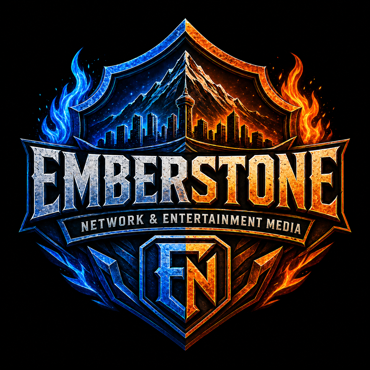 Emberstone Network fire and ice logo